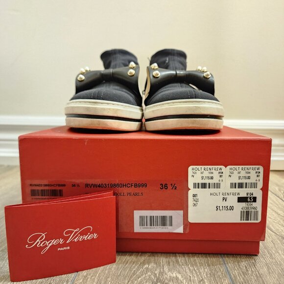 Roger Vivier - Bow Accents Pearls Sneakers - Size 36.5 - Picture 8 of 8